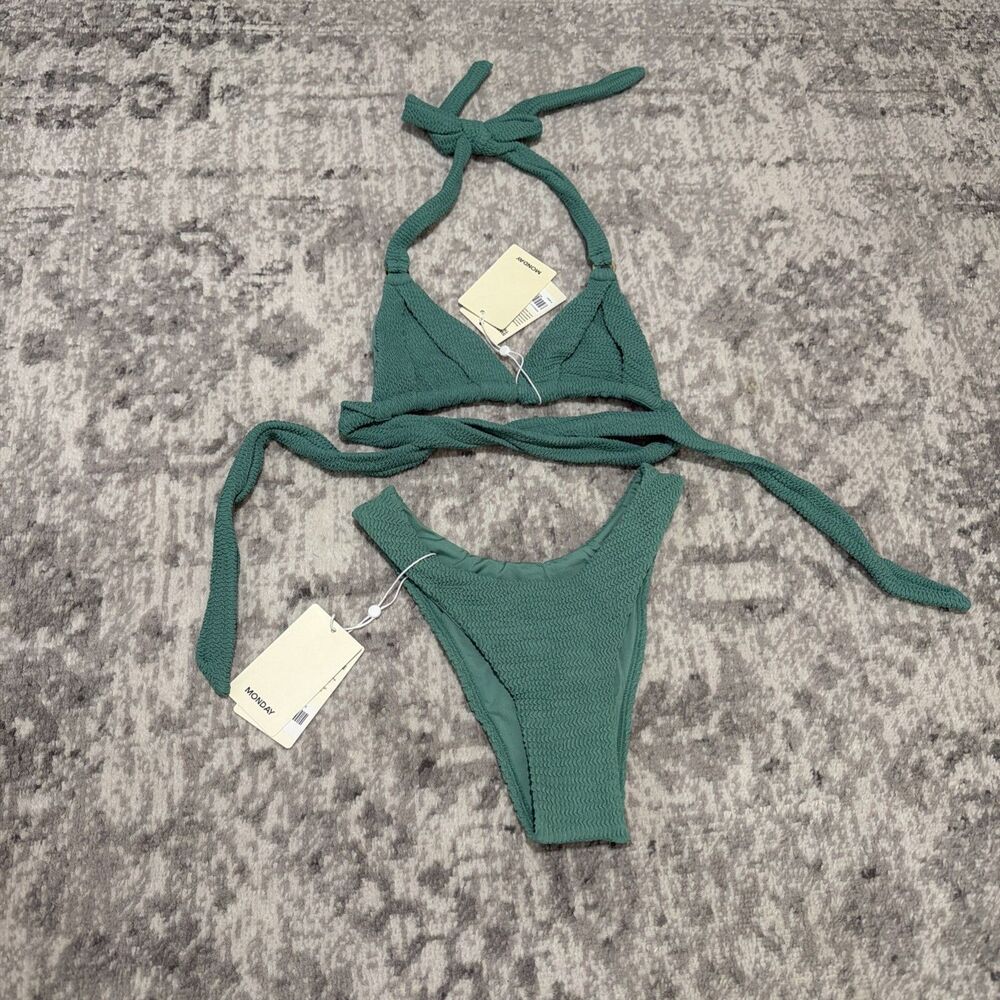 Monday Swimwear MOROCCO TOP - POND CRINKLE S & BYRON BOTTOM - POND CRINKLE S Set